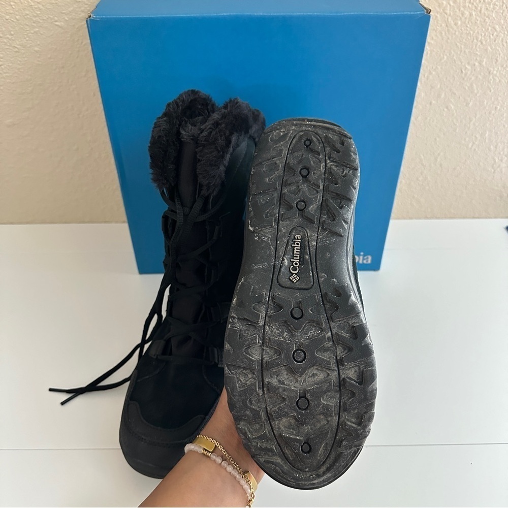 Columbia Women's Lace Up Snow Boots Ice Maiden II in Black with Box sz US 8 - Picture 12 of 13
